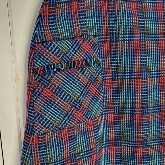 Boden Plaid Fringe Woven Mini Skirt Size 14 - Picture 2 of 9